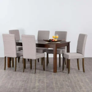 6 Seater Dining Table in Grey/Wenge
