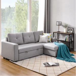 L-Shaped Sectional Storage Sofa Cum Bed