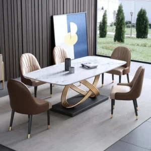 Luxury 6 Seater Dining Table in Brown