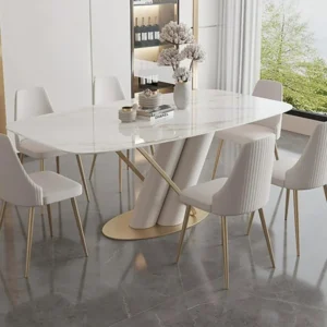 Luxury 6 Seater Dining Table in Off White