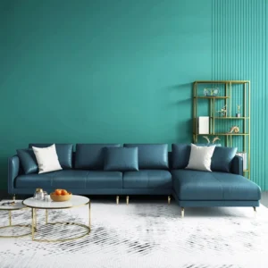 Luxury Modern Leatherette Sofa Set in Green