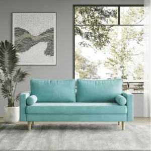 Modern Sofa Set in Suede Fabric