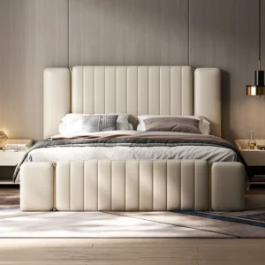 Upholstered Bed In Suede
