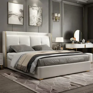 Upholstered Luxury Bed With Storage in Leatherette