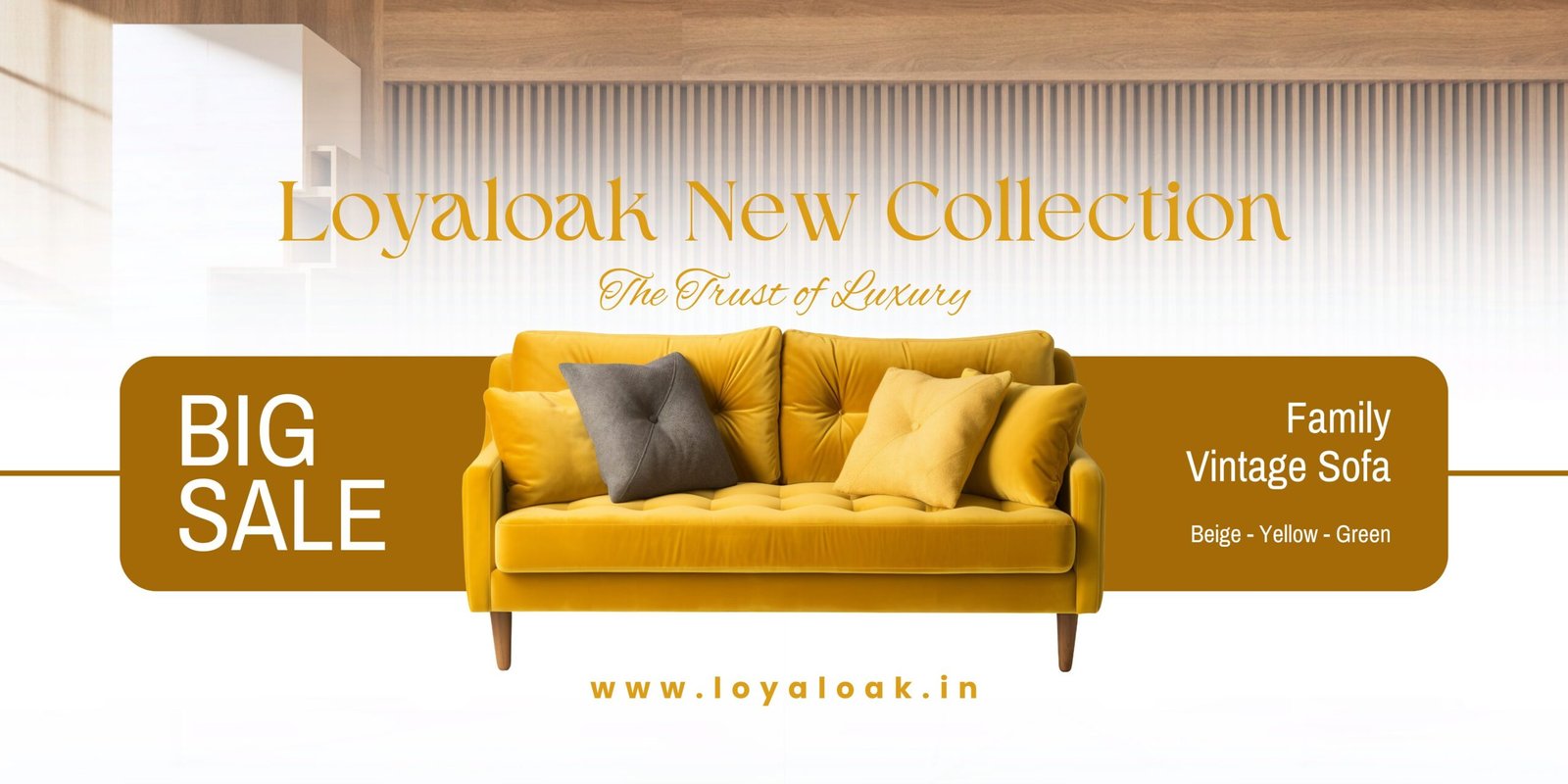 White Brown Minimalist Gradient Furniture Sale Promotion Banner